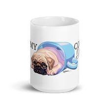 Load image into Gallery viewer, Cute! "I Love My Coffee...Pug, Collectable Coffee Mug Available in 2 Sizes and 4 Designs